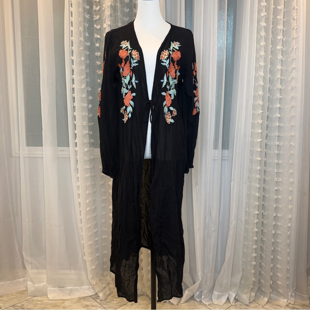 Boohoo Black Embroidered Cover-Up